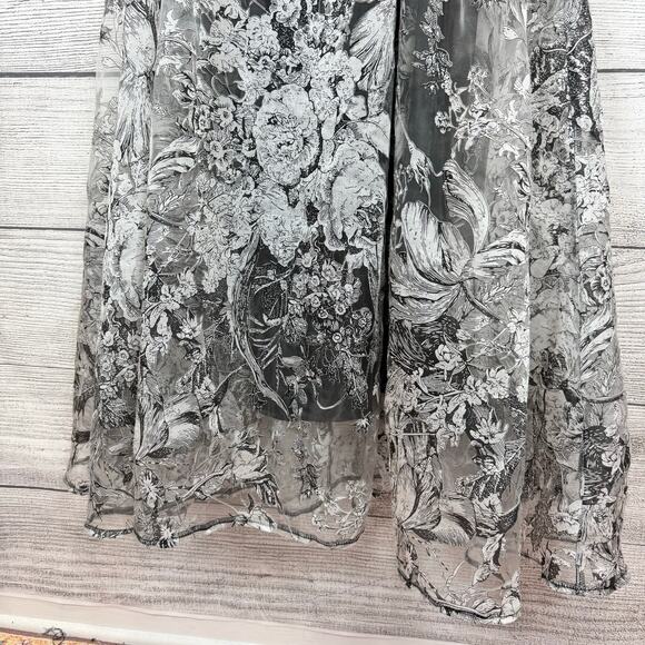 Toleen Women's Grey & Black Floral Off The Shoulder Maxi Dress Size Small - Picture 9 of 11